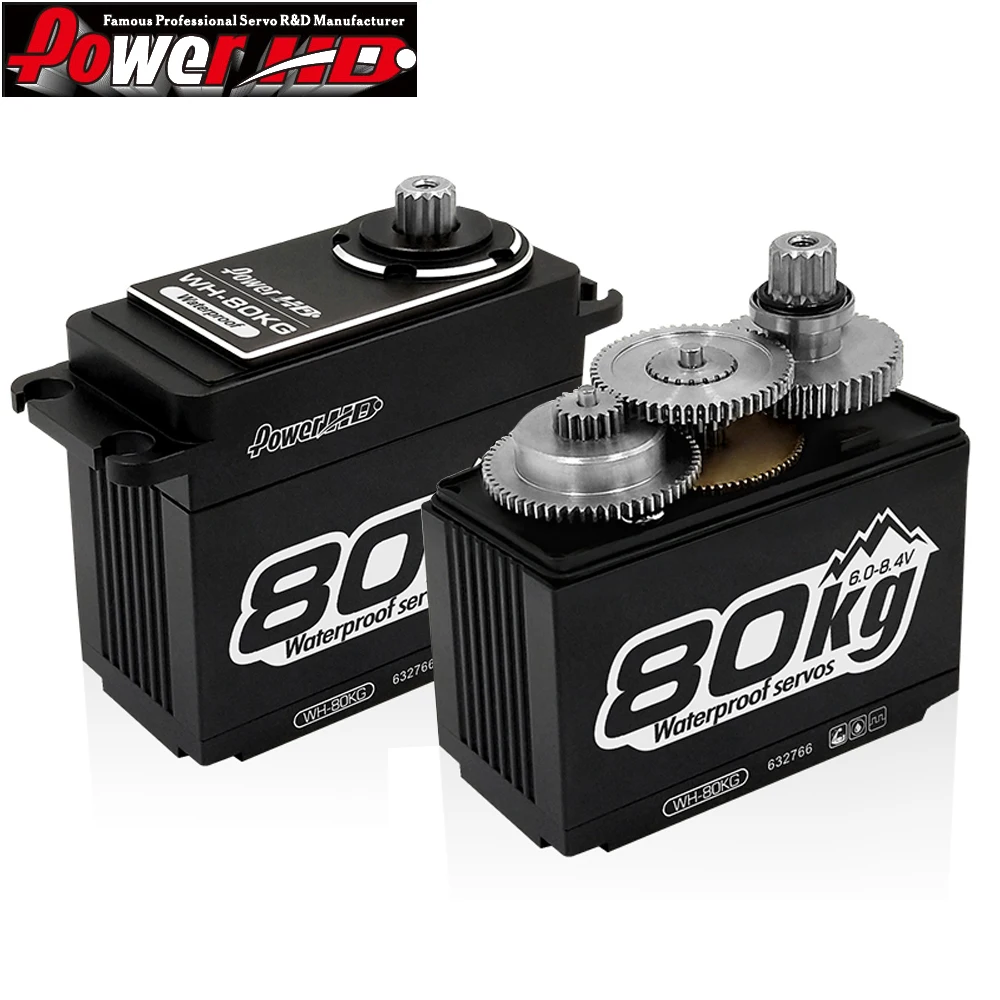 Power HD WH80KG coppia elevata impermeabile 6.0-8.4V 80KG doppio cuscinetto a sfere ingranaggio in acciaio Servo digitale per auto fuoristrada 1/5