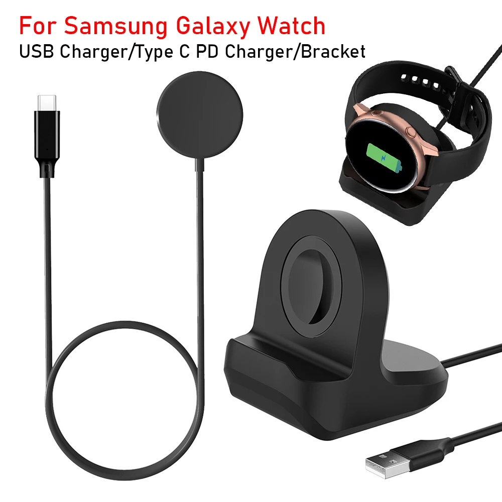 Charging Cable For Samsung Galaxy Watch 5 PRO 4 3 USB Charger For Samsung Watch 4 S3 Smartwatch Charger Holder Cradle Dock