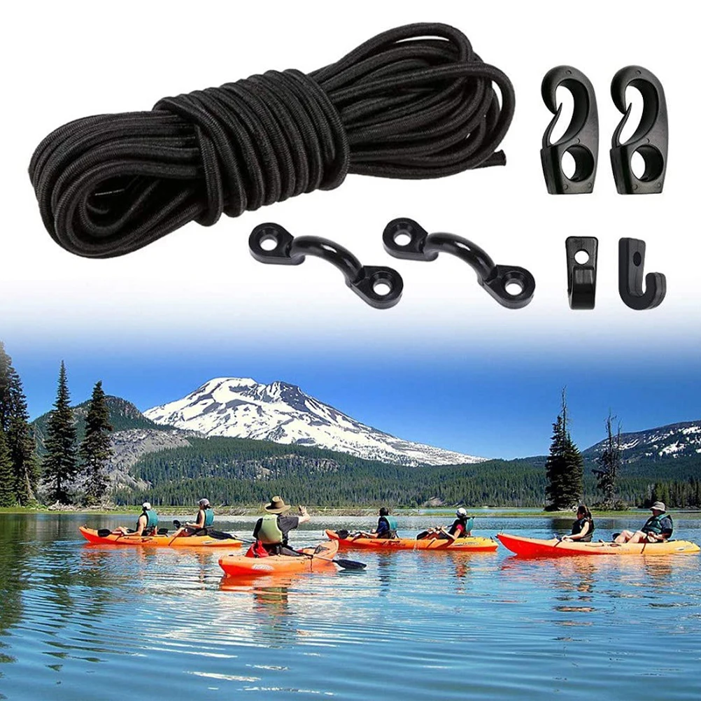 

1 set Bungee Cord Kit Kayak Accessories Elastic Straps Hooks Deck Rigging Replacement Parts Boat Storage Fishing Gear