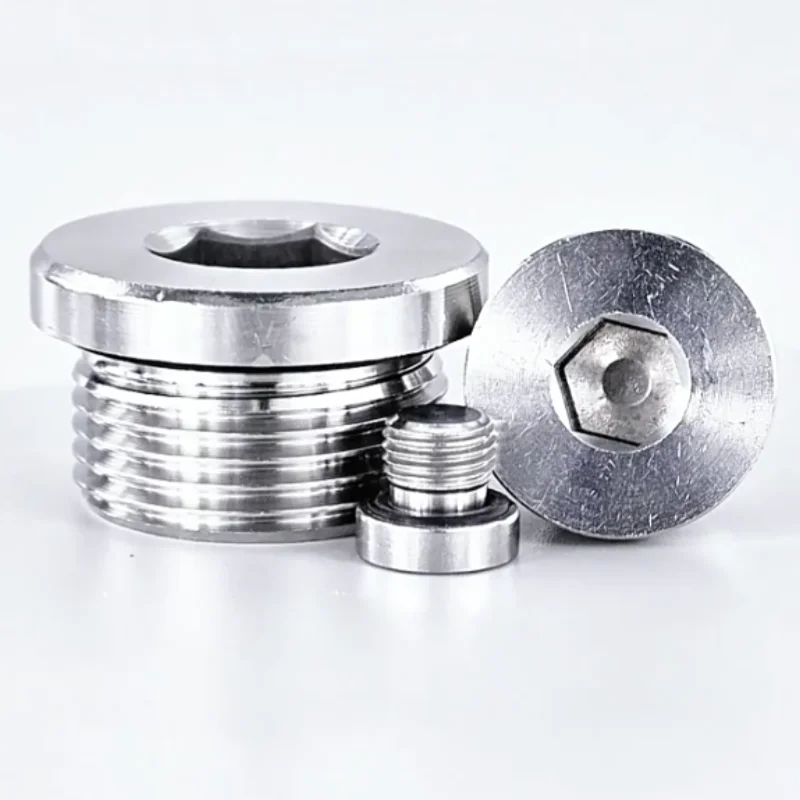 

2 PCS G1 G3/4 G1-1/4 G2 M30 M32 M33 316 SS Hex Socket ED Ring Sealed Plug With Flange Edge Oil Plug Thread Plug Nut