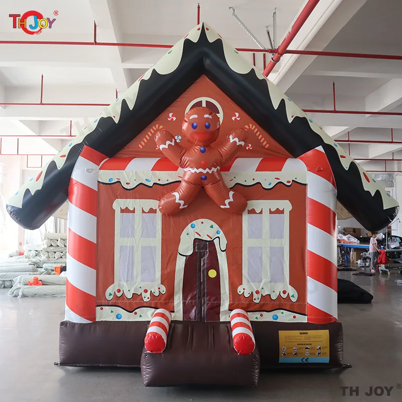 4x3m Parco giochi per bambini Buttafuori di Natale Casa di pan di zenzero Rimbalzo