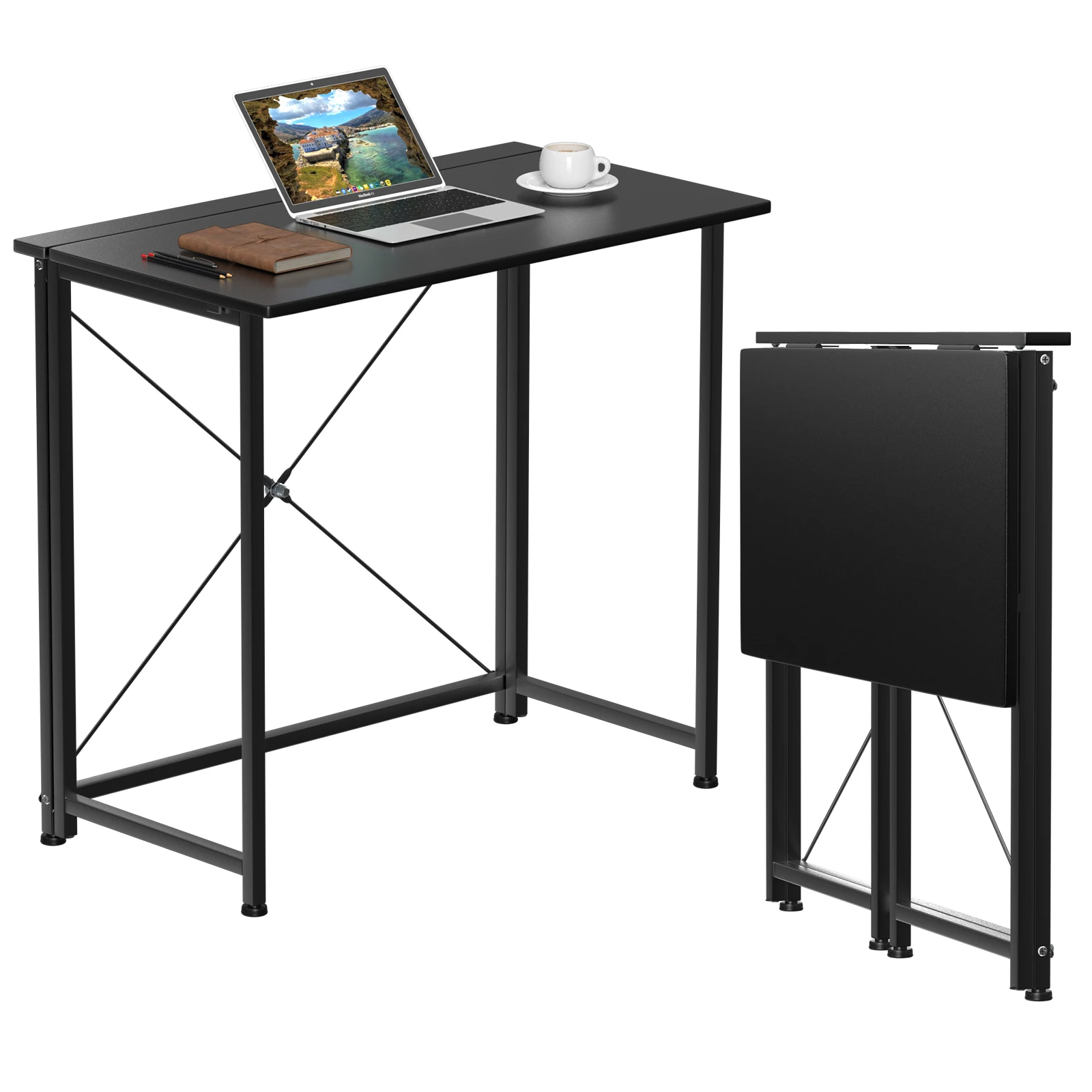Escritorio Plegable Pequeño de 80 cm - Escritorio Ahorrador de Espacio para Estudio en Casa/Oficina - Escritorio para Dormitorio/Estudio - Adecuado para Oficinas en Casa