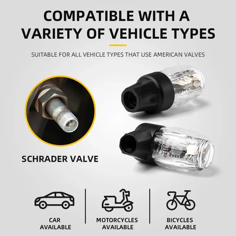 Colorful Car Motorcycle Air Nozzle Valve Light Vibration Sensor USB Charging LED Auto Wheel Tire Valve Caps Hub Decorative Lamp