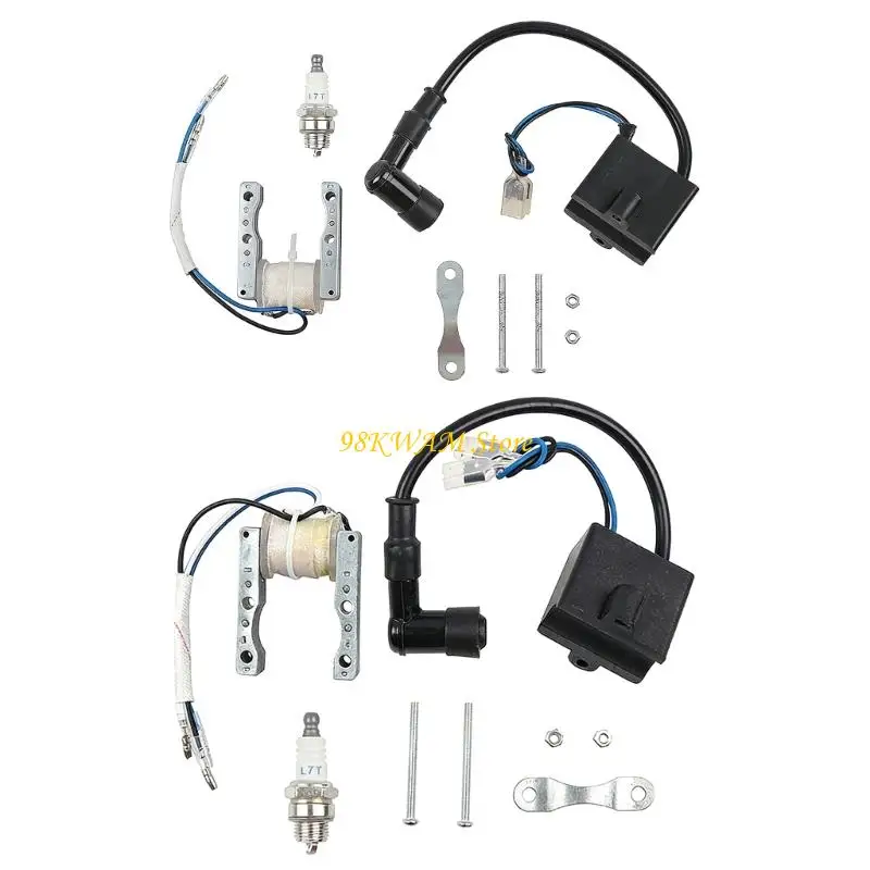 

Мотоциклетная высокопроизводительная катушка зажигания со свечами зажигания, комплект для 49cc 66cc 80cc 2-тактного двигателя,