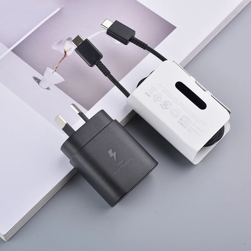 For Samsung S22 S21 Ultra Note 10 Charger 25W AU Super Fast Charge Adapter Type C Pd PPS Quick Charging Cable For Galaxy A52 A72