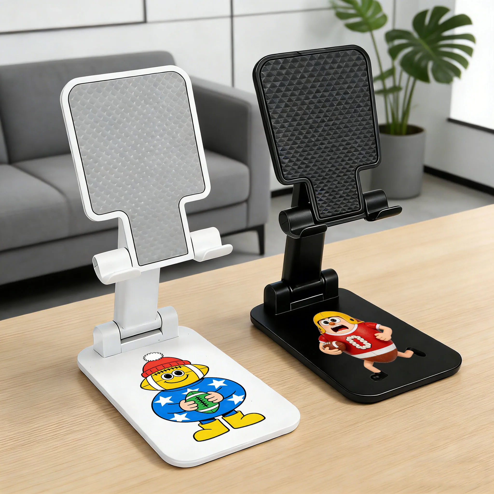 

1 шт./2 шт. настольная подставка для телефона с рисунком регби, складная, многоугольная, противоскользящая и устойчивая, подходит для офисного использования