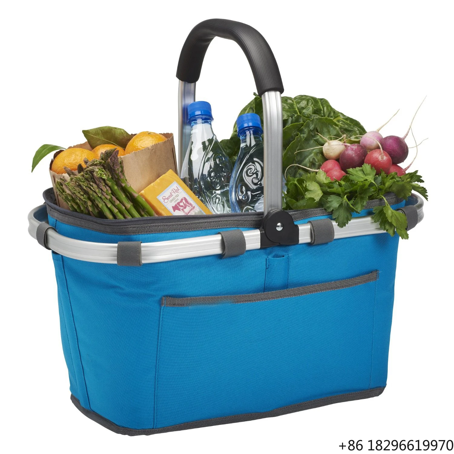 Collapsible Picnic Basket Market Tote Bag Portable for Outdoor Shopping Camping Picnic