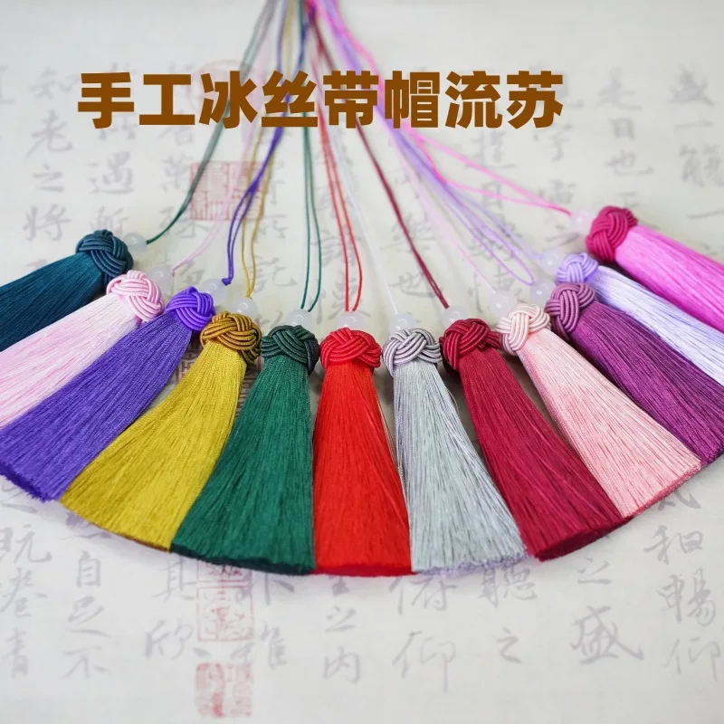 Frange de borla de seda gelo diy pingente orelha travesseiro caixa de presente borla cartão de convite abacaxi chapéu borla saco chamrs