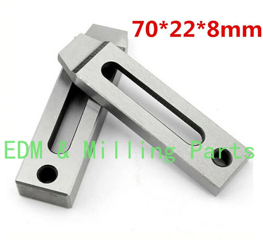 

2X CNC Wire EDM Cutter Stainless Steel Jig Holder Clamp 70x22x8mm M8 Screw Claw For Clamping And Level EDM