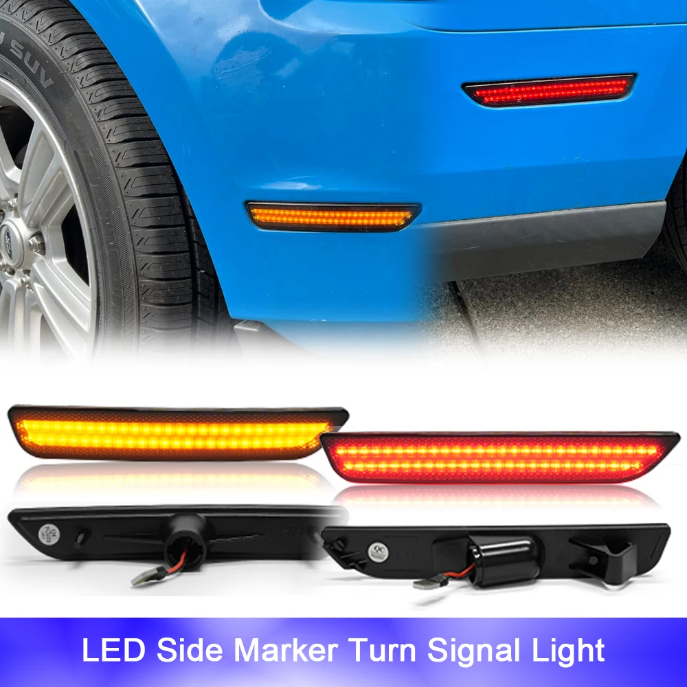 

4x Front Rear LED Side Marker Parking Indicator Light For Ford Mustang 2010-2014 Auto Accessories Turn Signal Stop Lamp