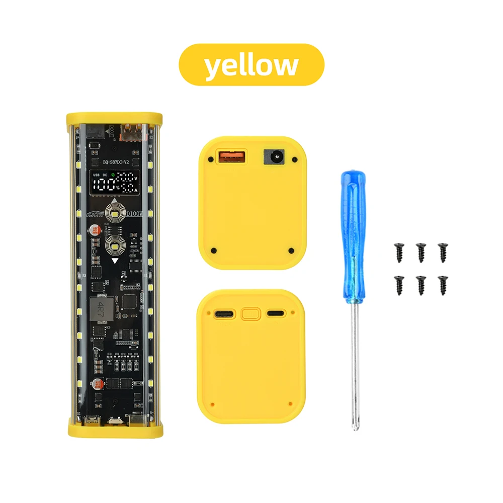 8x21700 Schnellladende Powerbank-Hülle PD 100W Touch-Spannungsregelung Lötfreier LED-Bildschirm Transparente Batterie-Aufbewahrungsbox – Detail 22