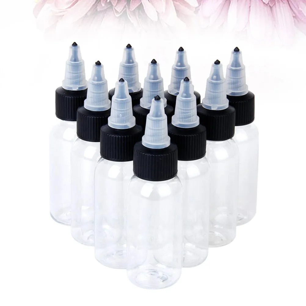 

10Pcs 60Ml Lightweight Clear Plastic Empty Ink Bottles Tight Seal Design for Tattoo Pigment Storage Pigment Bottle Tattoo