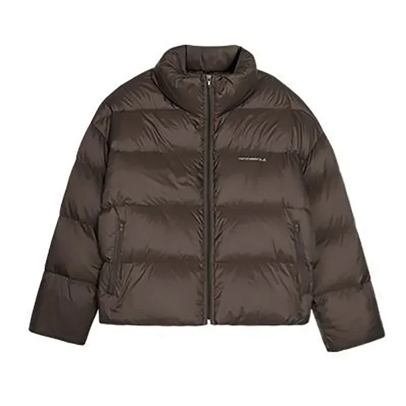 Veste matelassurera en coton à col montant pour femme, Parkas polyvalents personnalisés, Café chaud, Court, Américain, Automne, Hiver, Nouveau, JxCombb