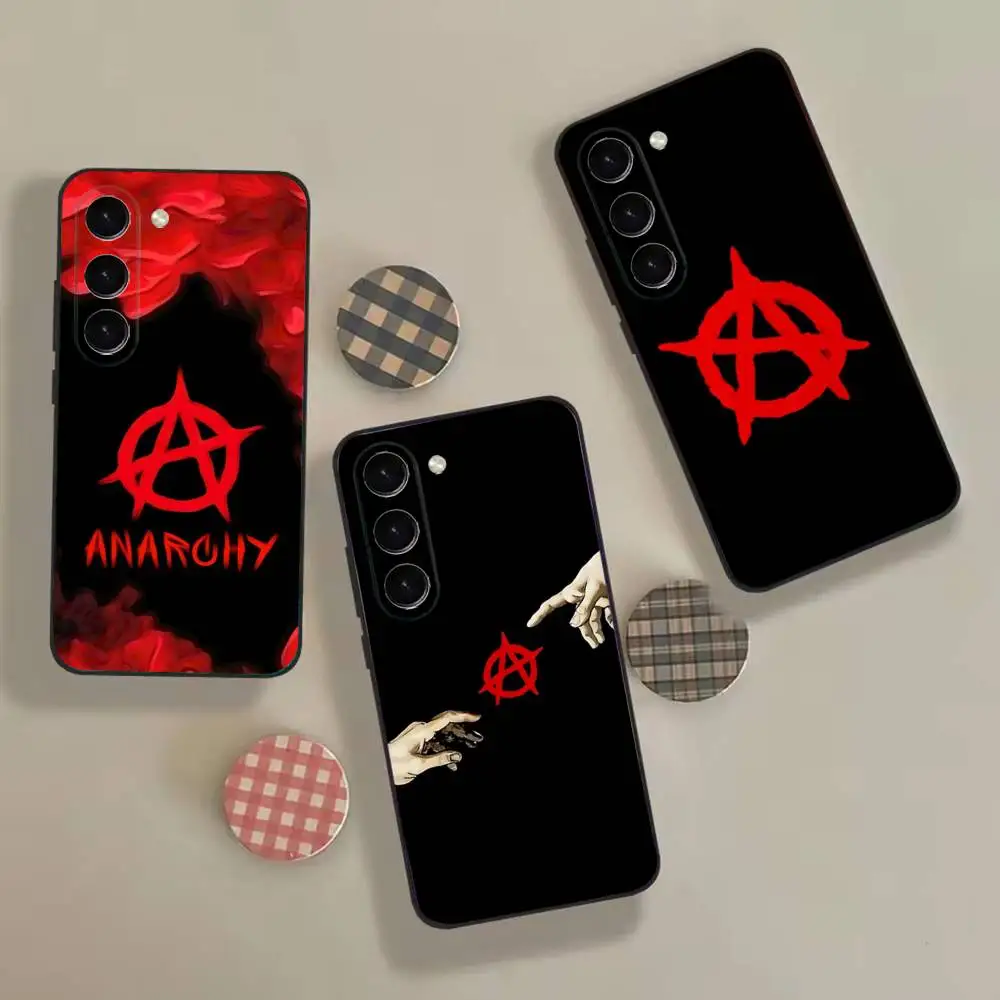 A-Anarchy S-Symbol Fashion Phone Case For Samsung Galaxy A 22,71,53,52,51,72,73,J7,8,9 Soft Black Cover