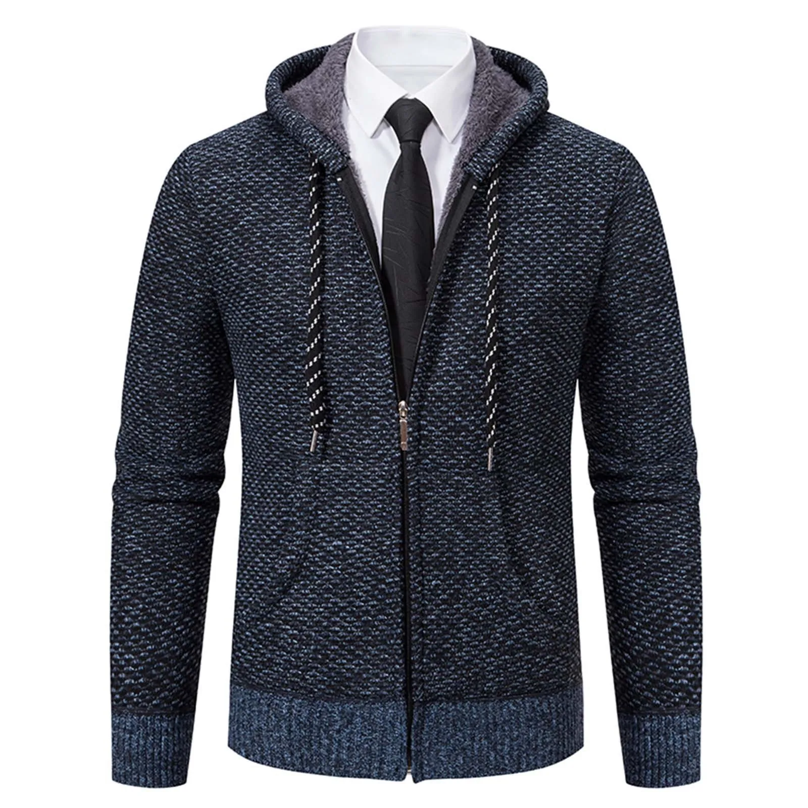 Cardigan à manches longues en tricot rembourré de velours pour hommes, manteau pull, vestes chaudes d'extérieur, tendance, automne, hiver, nouveau, plus, 2024