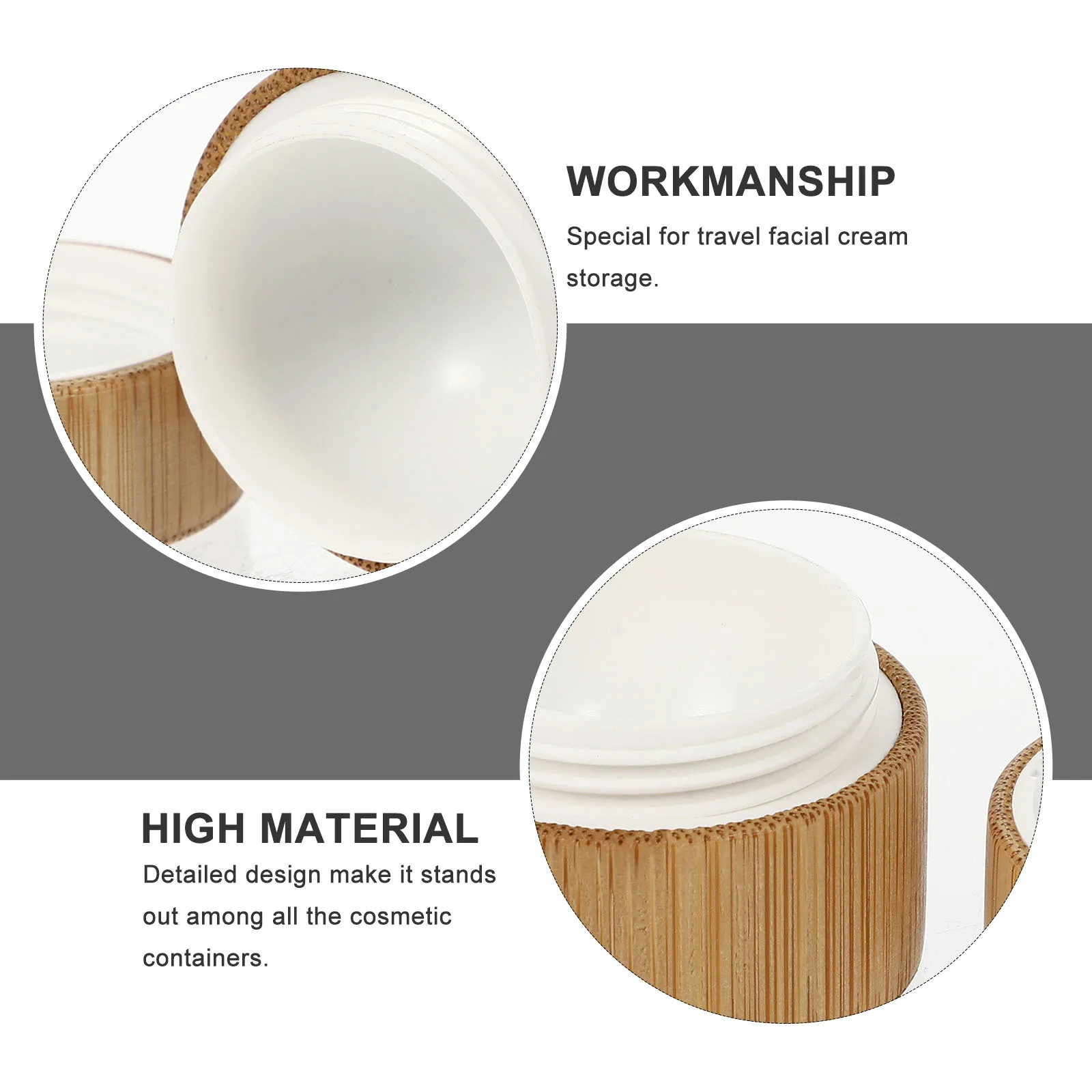 

2Pcs Cream Jars Travel Size Empty Refillable Bottles Dispenser for Lotion Shampoo Conditioner Practical Durable Storage