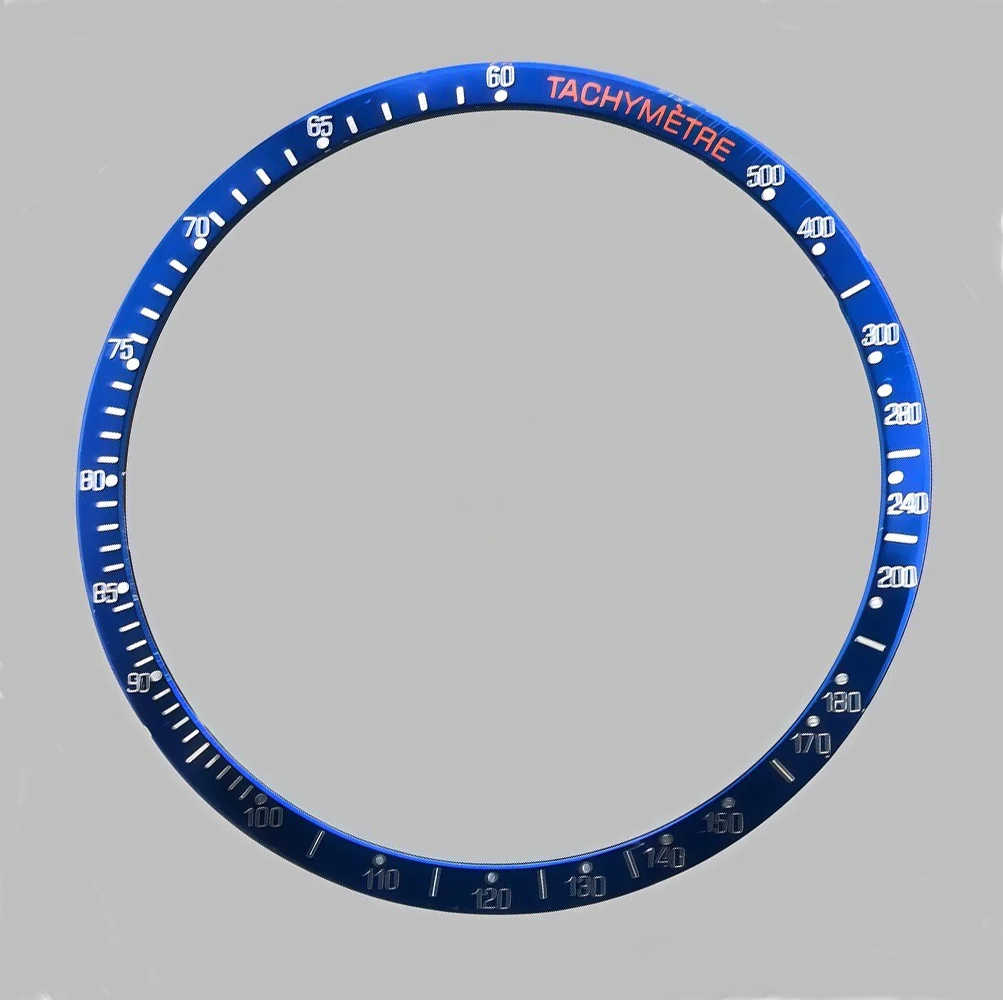 38.5*34.2mm Flat Aluminum Bezel Man Watch Insert VK63 Case Watch Accessories Parts for VK63 Movement Watches Case Bezel