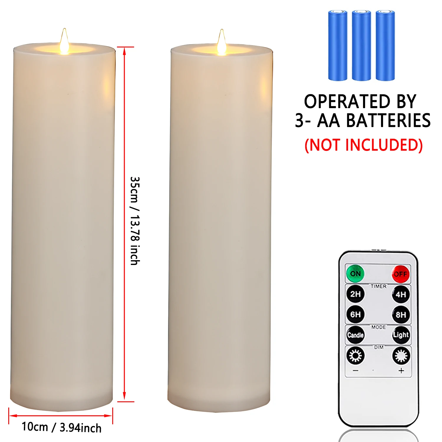 Outdoor Flameless Candle Portable Ambient Lighting Window Lamp Yellow LED Flickering Electric Pillar Candles for Camping Wedding 6