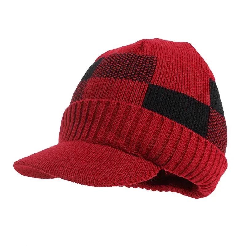 Czapka zimowa męska i damska, ocieplana, gruba, dziergana z wełny, chroniąca przed zimnem, idealna na zewnątrz, styl casual, moda 2025.