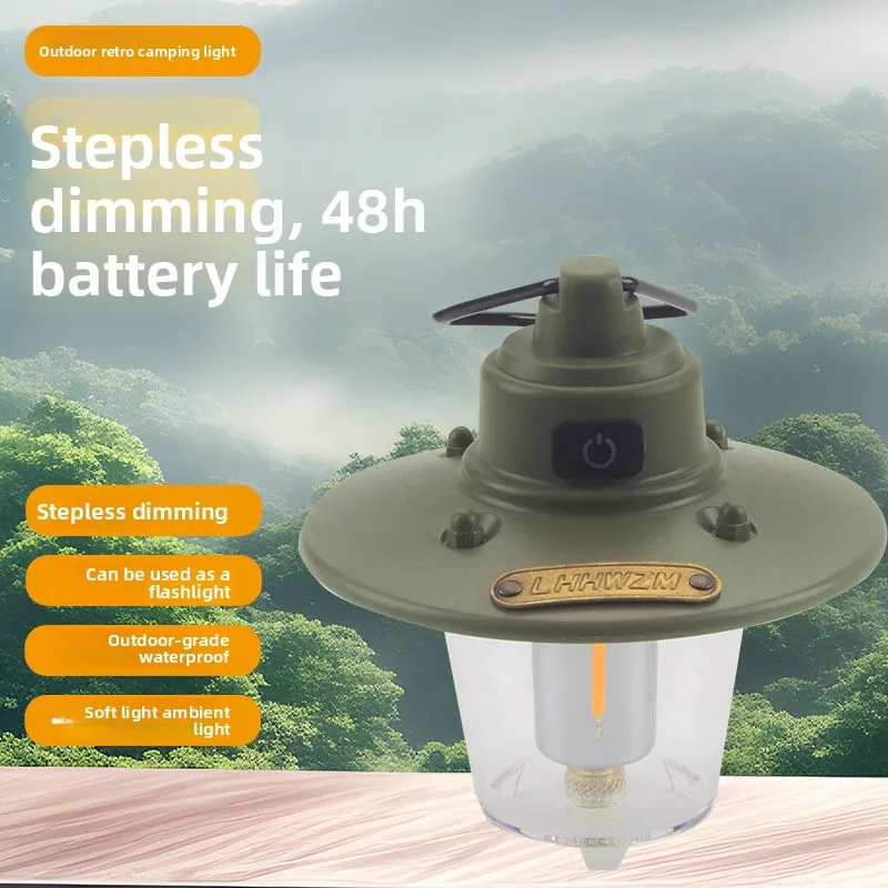 

Новый светильник для кемпинга, уличный светильник для кемпинга, светильник для палатки, портативный фонарь, перезаряжаемая походная лампа в стиле ретро, оптовая продажа