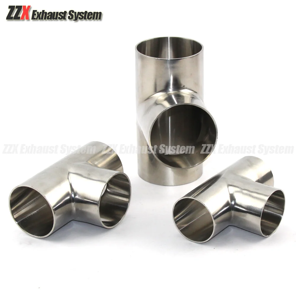 304 stainless steel welded tee positive tee inside and outside polishing OD 19mm-102mm thickness 1.5mm-2.0mm exhaust pipe diy