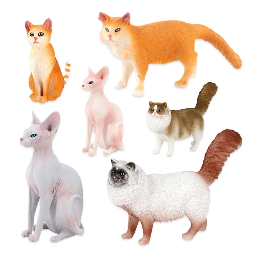 Zabawki w kształcie kotów, figurki zwierząt gospodarskich, miniaturki, figurki kotów syjamskich, figurki zwierząt, figurki akcji, zabawki, prezenty urodzinowe dla dzieci, zabawki dla dzieci.