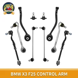 Svenubee 10pcs Front Lower Control Arm Tie Rod Assembly Sway Bar Link Sets for BMW X3 X4 Series F25 F26 2011 2012- 2018