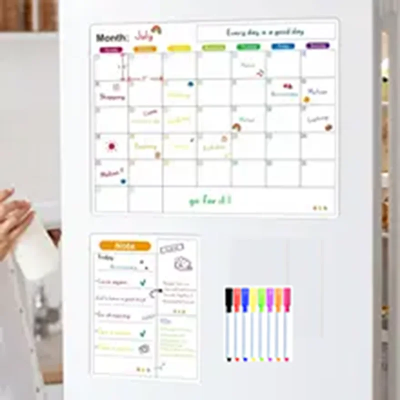 

Magnetic Calendar For Fridge Monthly Weekly Planner Calendar Table Dry Erase Whiteboard With Pen Fridge Sticker Message Board
