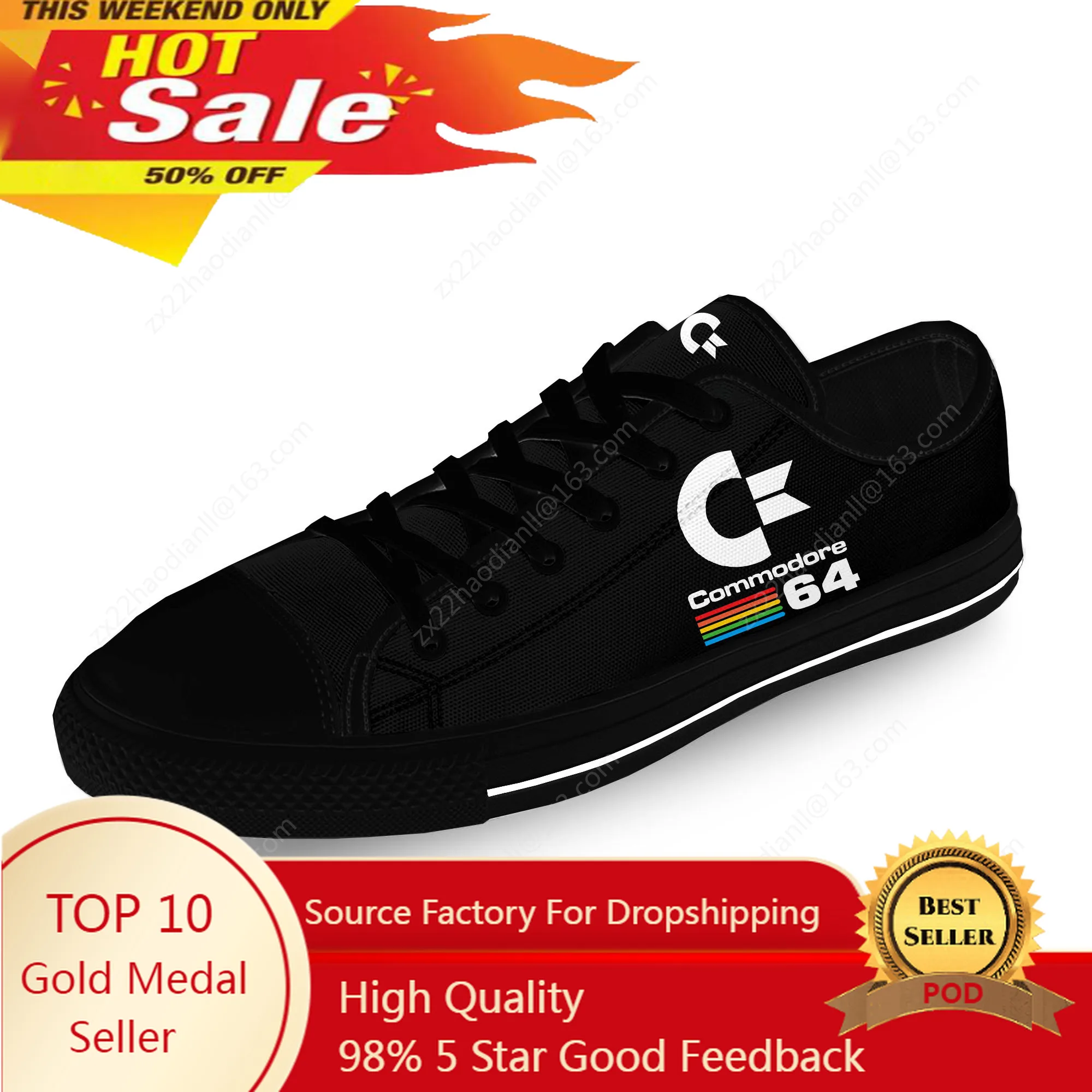 

Commodore C64 SID Amiga Computer Casual Cloth Fashion 3D Print Low Top Canvas Shoes Men Women Lightweight Breathable Sneakers