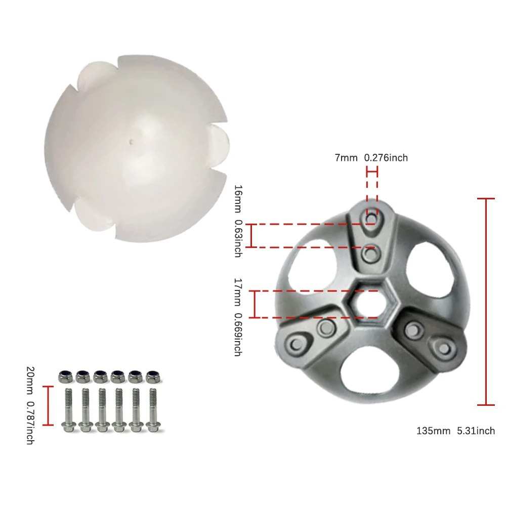 Imagem -04 - Kit Cubo e Tampa de Roda para Geração de Turbinas Eólicas Horizontais Parafusos e Porcas de Lâminas 135 mm de Diâmetro 6