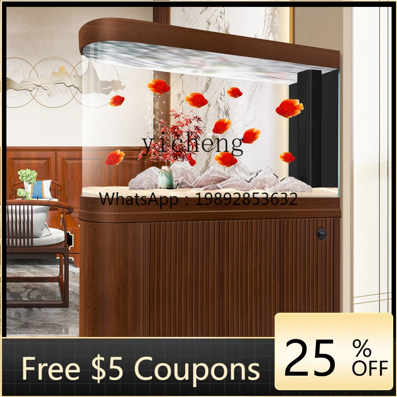 

AA fish tank living room large screen bottom filter ecological tank, water-free arowana tank new model