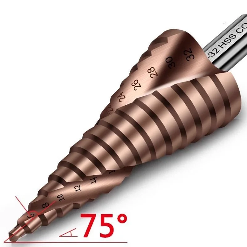 Imagem -03 - Dureza Pagoda Brocas Furos Metal Tawny Duplo Sulco Cone-shaped Cobalto Contendo Broca Aço Inoxidável Alta