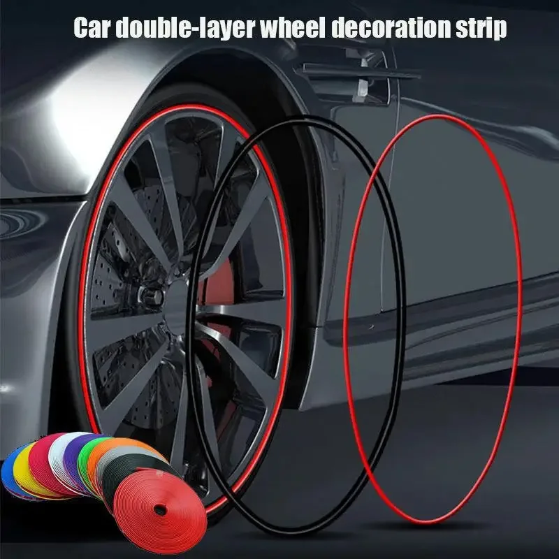 

8M Rubber Universal Car Rim Decoration Strip Wheel Edge Protector Car Wheel Sticker Tire Protection Care Covers Car Styling