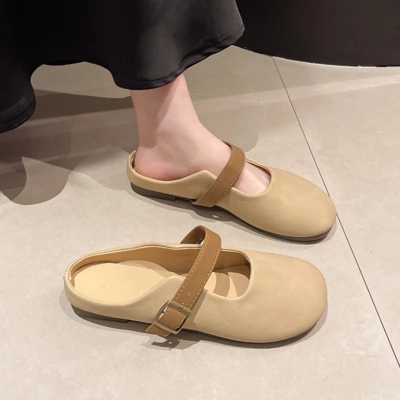 Zapatos de soporte de estilo suave con línea recta, suela plana versátil, suela suave, zapatos individuales franceses Mary Jane para mujer, nuevo, 2024