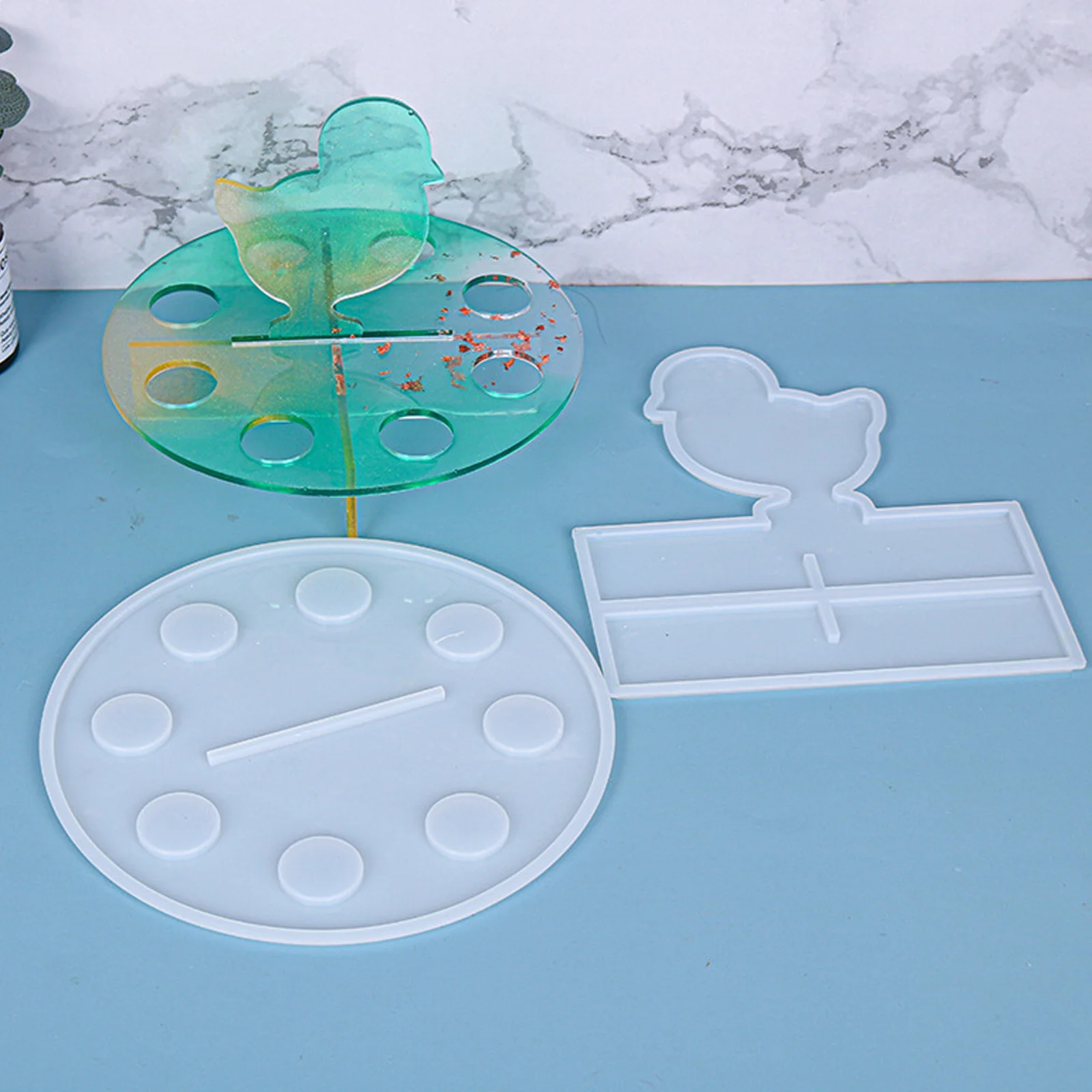 

2 шт., стеллаж для хранения маленькой курицы, силиконовые формы «сделай сам», держатель для дисплея, настольный орнамент, форма для рукоделия ручной работы, стеллаж для хранения, формы