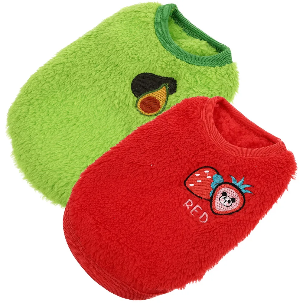 

2pcs Warm Clothes Durable Flannel Pet Garments Comfortable Bunny Vests Adorable Wear-Resistant Vest For Small Animals Outdoor