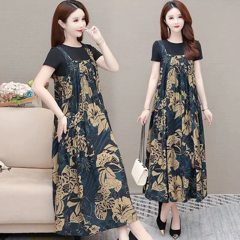 Women's Summer One Skirts Fashion Skirt T-shirt Top Two Piece Set Women Clothing Party Dresses Vestido Dress