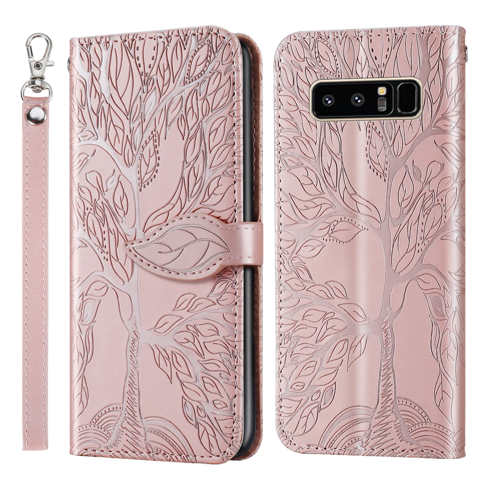 

For Samsung Galaxy Note8 case, Tree of Life leather case with card slot, clamshell leather case