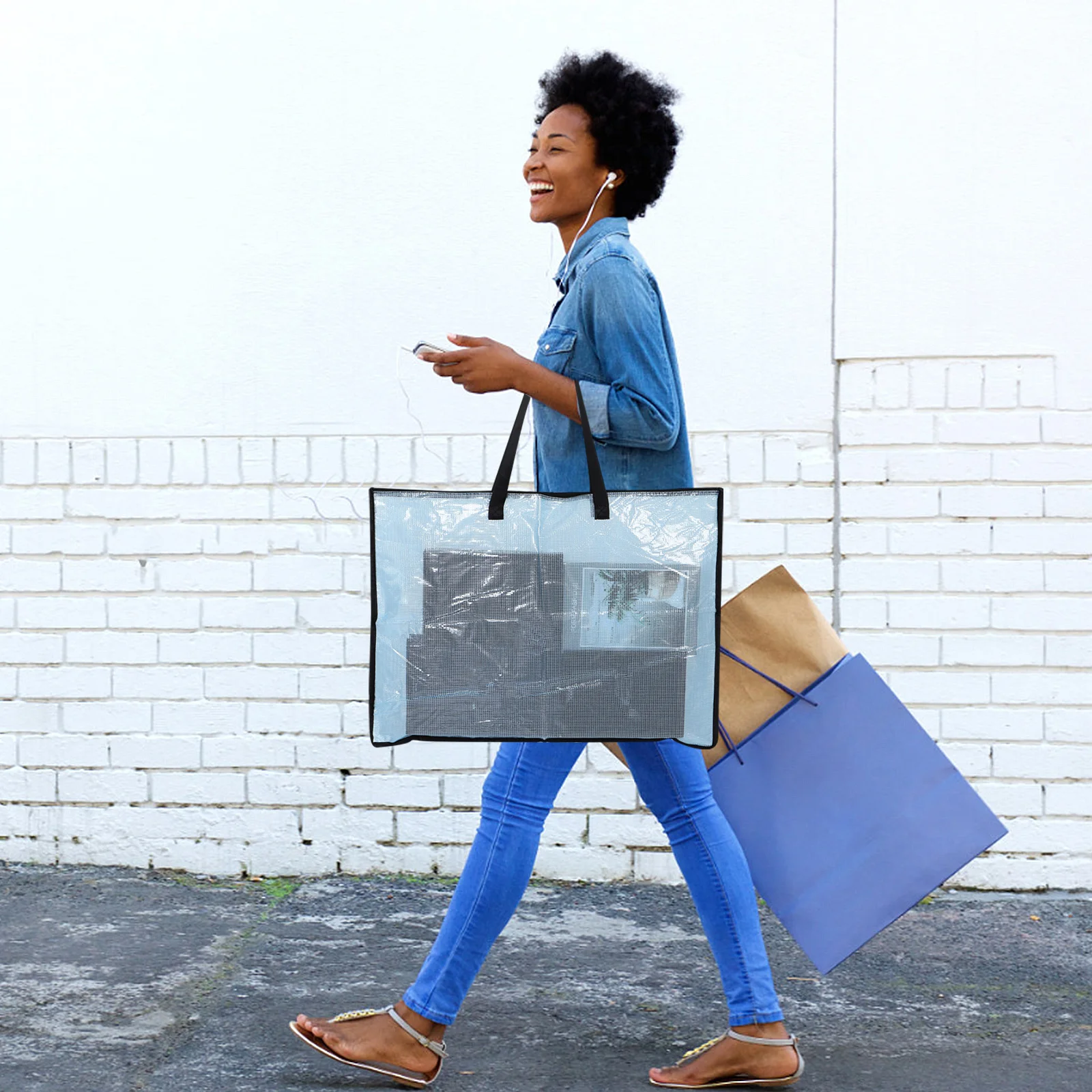 Transparent Poster Bag 24.76X18.47In Large Capacity Clear Artwork Storage Case Durable Zipper Portfolio Folder For Artists