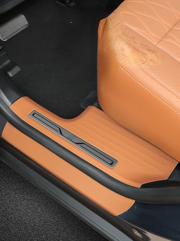 Suitable For BYD Tang EV DMI DMP 2021 2022 2023 Leather Threshold Strip Rear Guard Welcome Pedal Decorative Stickers