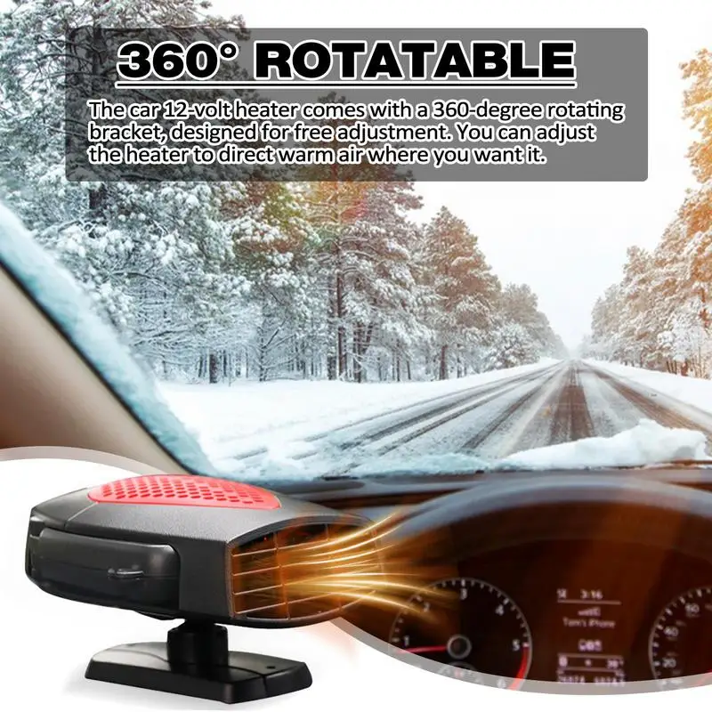 Portable Heater For Car 12V Car Heater Fan Portable 2 IN 1 Cooling Heating Auto Windshield Defroster Electric Dryer Windshield