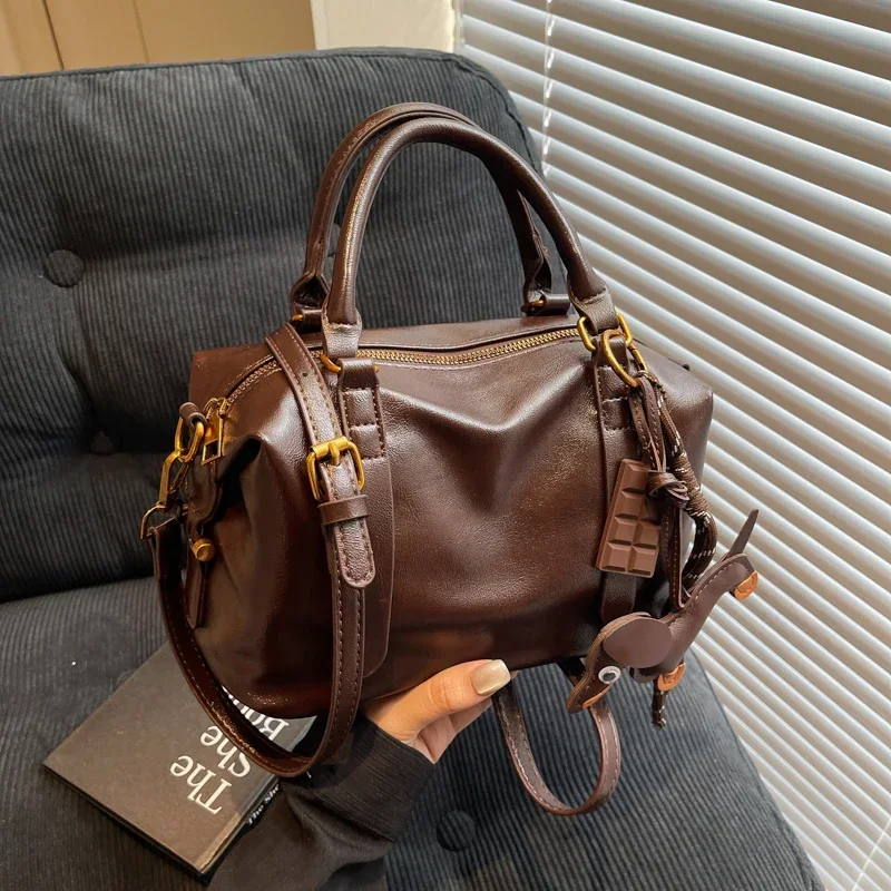 

Fashion Tote Bag Leather Women Bag Simplicity Handbag Solid Vintage Shoulder Messenger Bag for Ladies