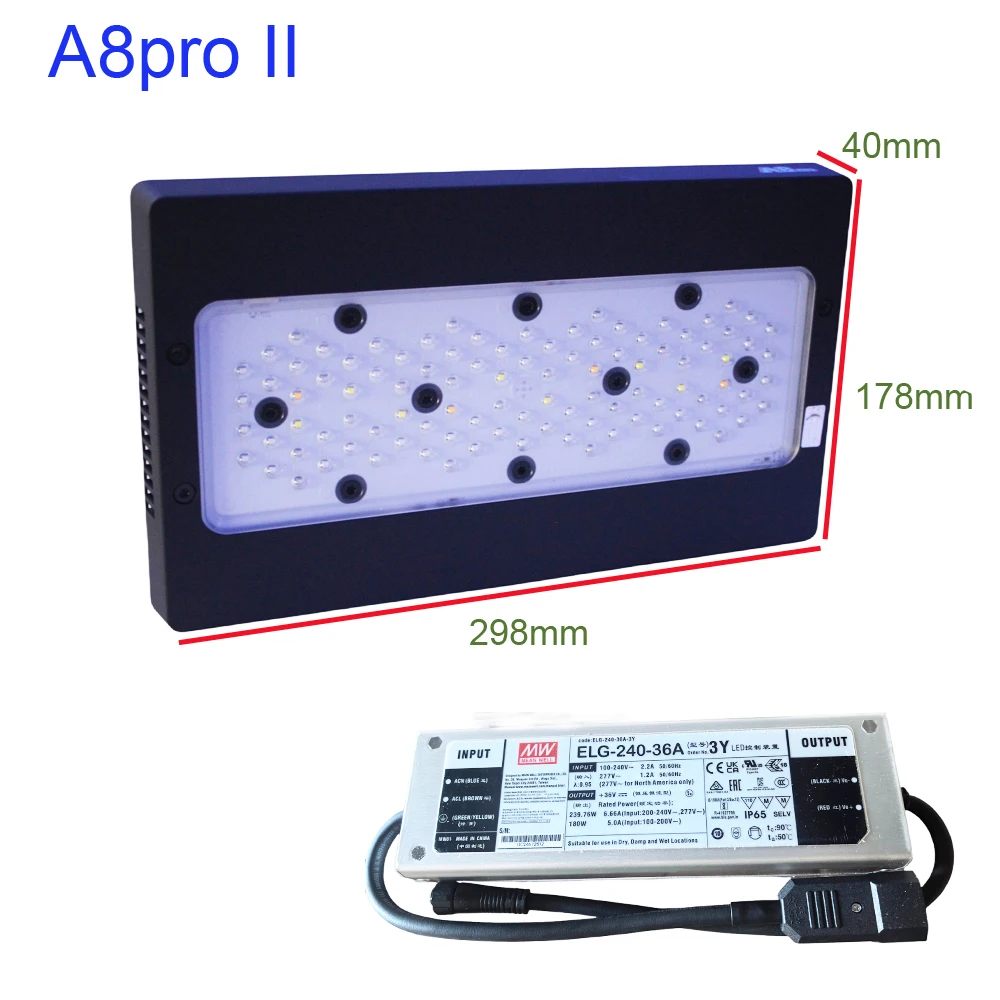 

Powerful 240W Marine Aquarium Light 8 Channels Programmable Reef LED Light Max Blue Pro with Cre LED Meanwell Driver