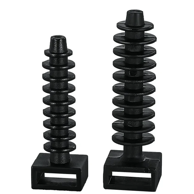 

100pcs Nylon Cable Tie Holder Zip Tie Mount Push-in Rivet Type Inserting Fixed Seat Hose Support Plastic Electric Wire Holder