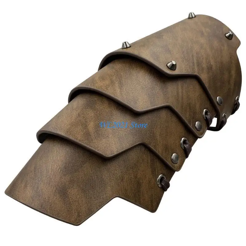 

G5GC 4 Layer Knight Medieval Arm Cuffs Renaissances Costume PU Arm Bracers