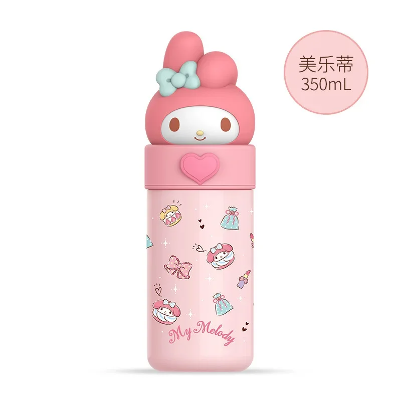 Copo de água portátil Sanrio Hello Kitty para meninas, de alto valor, fofo, estudante da escola primária, kulomi, garrafa térmica, novo