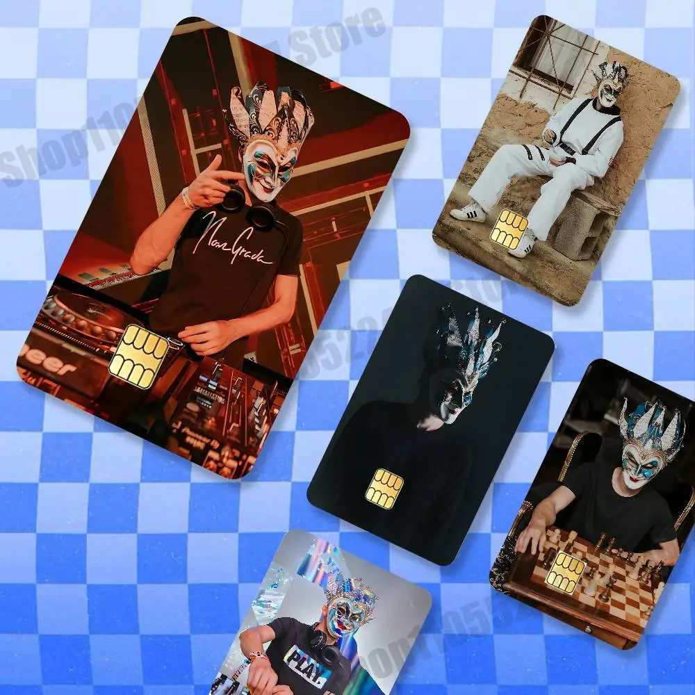 

B-Boris Brejcha DJ Holographic Laser Shinny Film Skin Cover Sticker for Debit Credit Card Bank Card