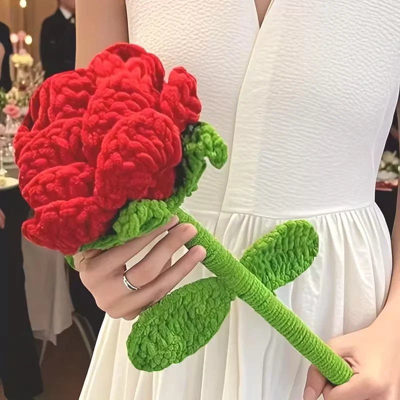 Handgefertigte Große Sonnenblumen- und Nelkensträuße, Realistische Rote Rosen, Valentinstag-Hochzeit, Muttertagsdekoration – Detail 4