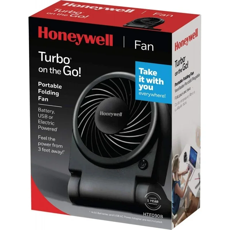 QW10 pcs HTF090B Turbo On The Go Personal ,Black – Small,Portable Fan