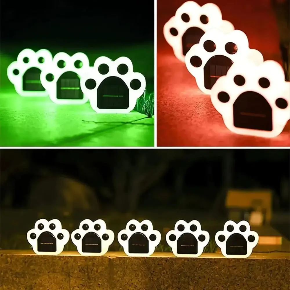 Solar Powered Solar Garden Light Decoration LED Lighting Outdoor Lawn Lamp Intelligent Light Control Animal Paw Print